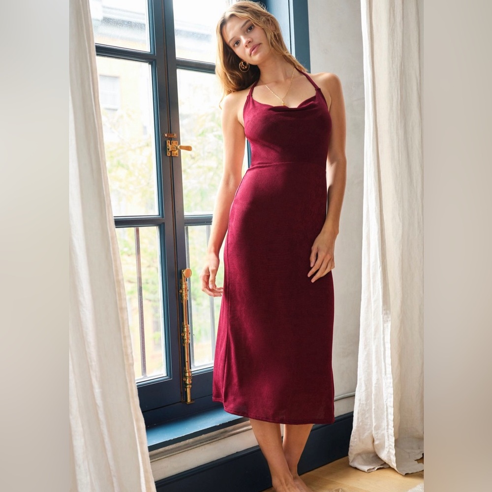 Free People Angelica Midi Slip in Red